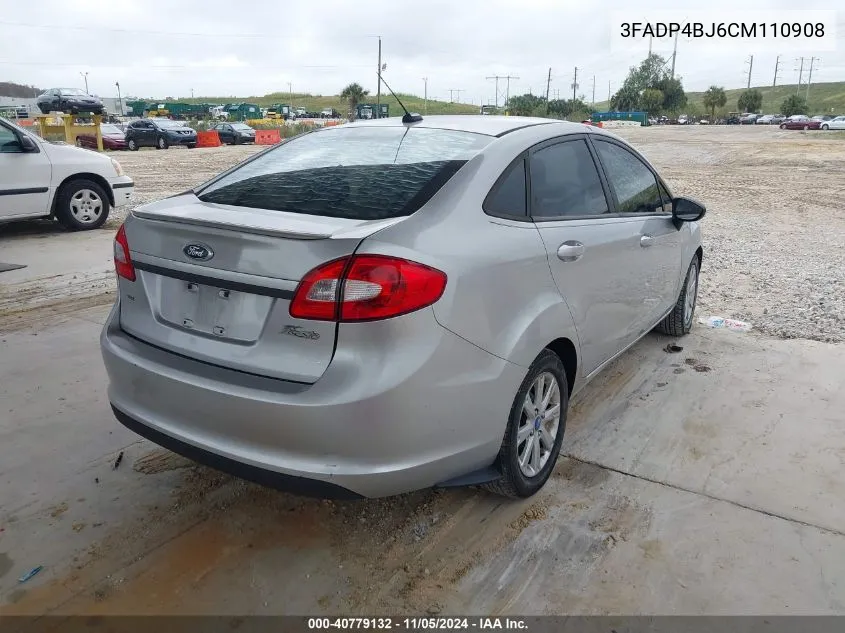 2012 Ford Fiesta Se VIN: 3FADP4BJ6CM110908 Lot: 40779132