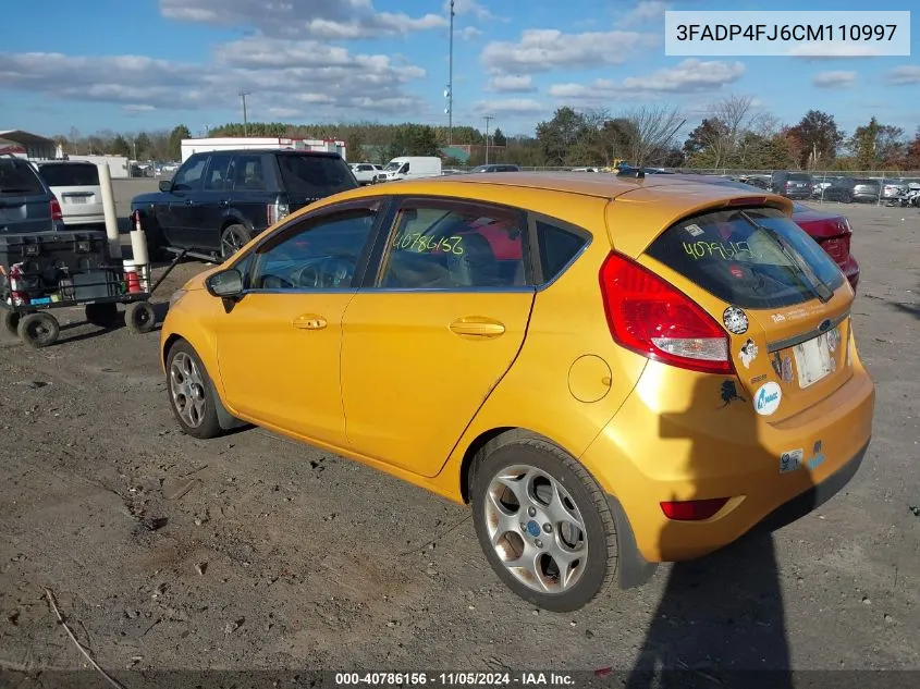 2012 Ford Fiesta Ses VIN: 3FADP4FJ6CM110997 Lot: 40786156