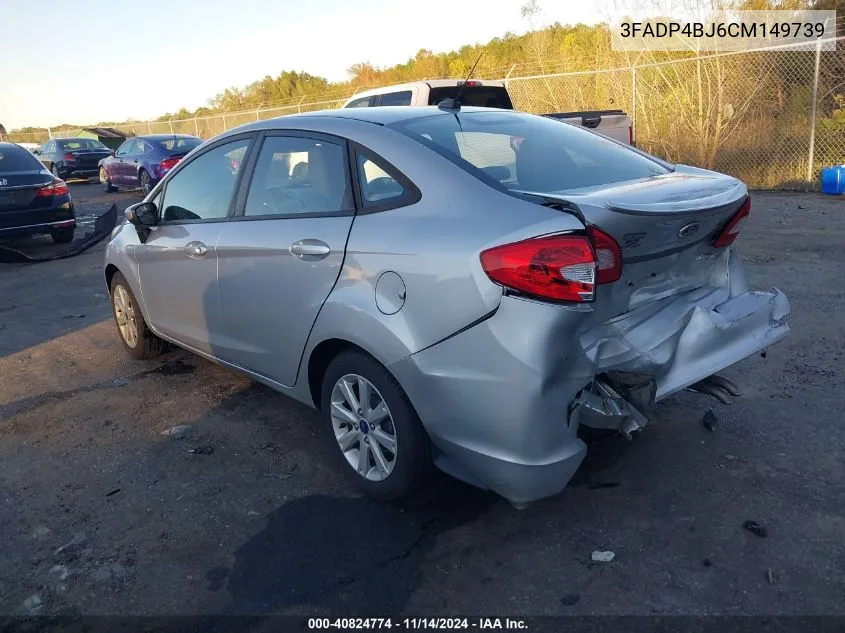 2012 Ford Fiesta Se VIN: 3FADP4BJ6CM149739 Lot: 40824774