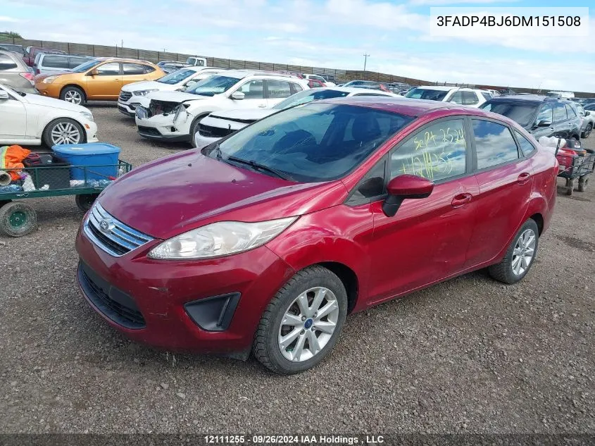 2013 Ford Fiesta Se VIN: 3FADP4BJ6DM151508 Lot: 12111255