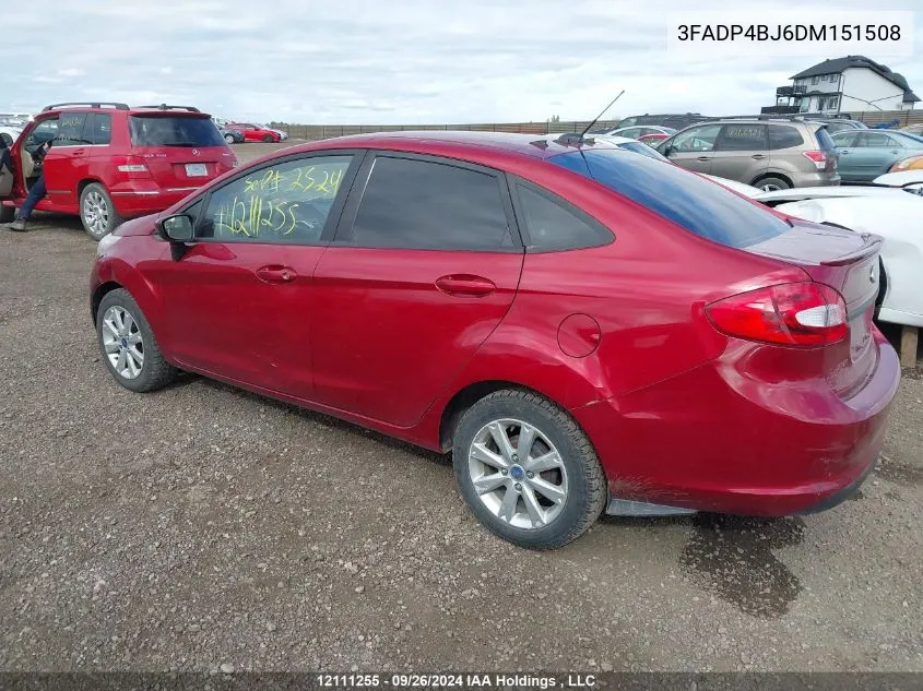 2013 Ford Fiesta Se VIN: 3FADP4BJ6DM151508 Lot: 12111255