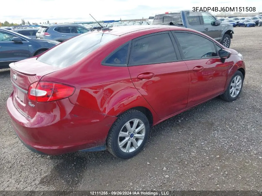 2013 Ford Fiesta Se VIN: 3FADP4BJ6DM151508 Lot: 12111255