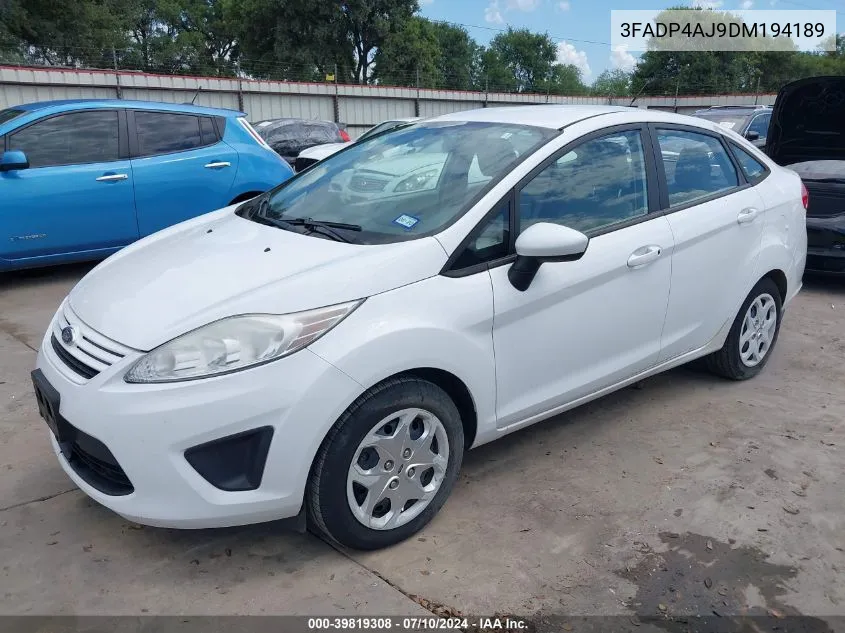 2013 Ford Fiesta S VIN: 3FADP4AJ9DM194189 Lot: 39819308