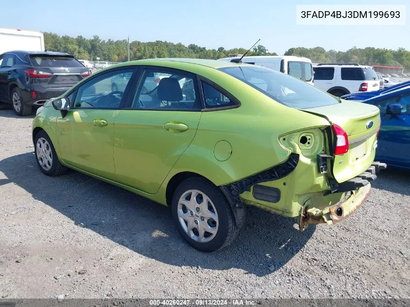 2013 Ford Fiesta Se VIN: 3FADP4BJ3DM199693 Lot: 40260247