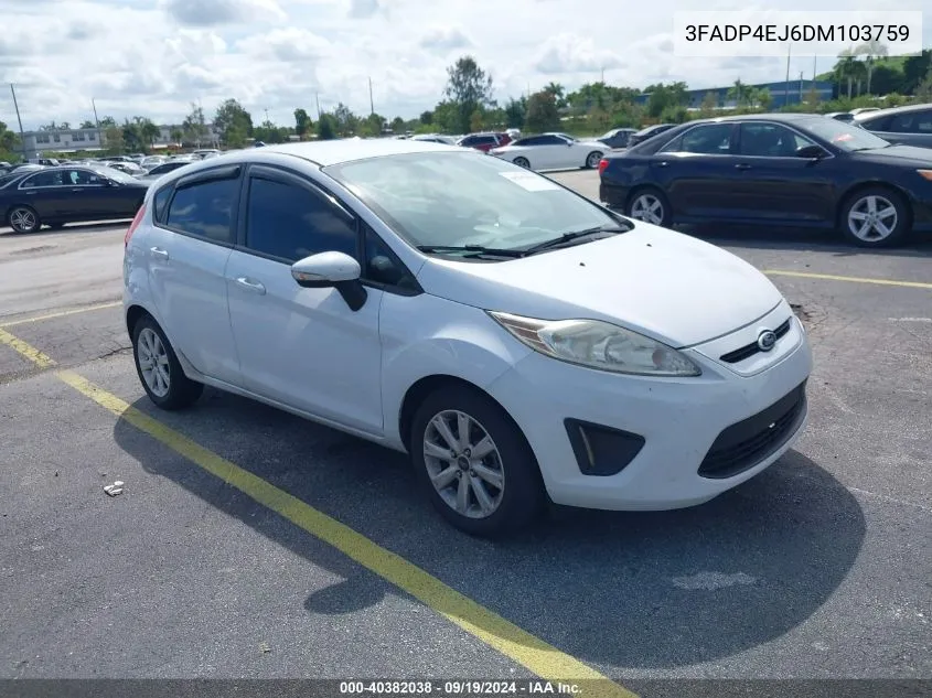 2013 Ford Fiesta Se VIN: 3FADP4EJ6DM103759 Lot: 40382038