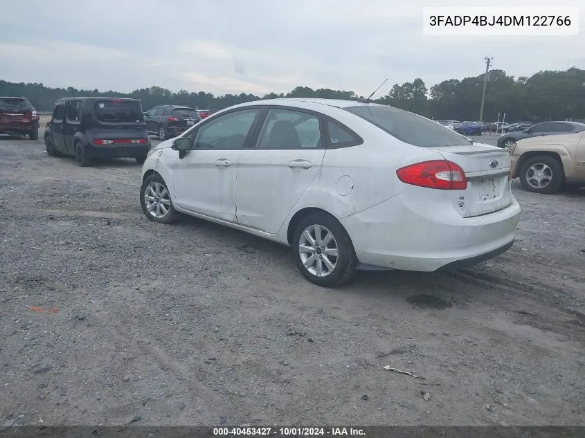 2013 Ford Fiesta Se VIN: 3FADP4BJ4DM122766 Lot: 40453427