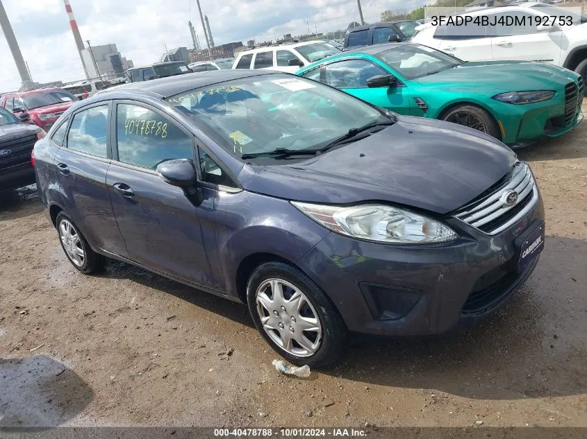 2013 Ford Fiesta Se VIN: 3FADP4BJ4DM192753 Lot: 40478788