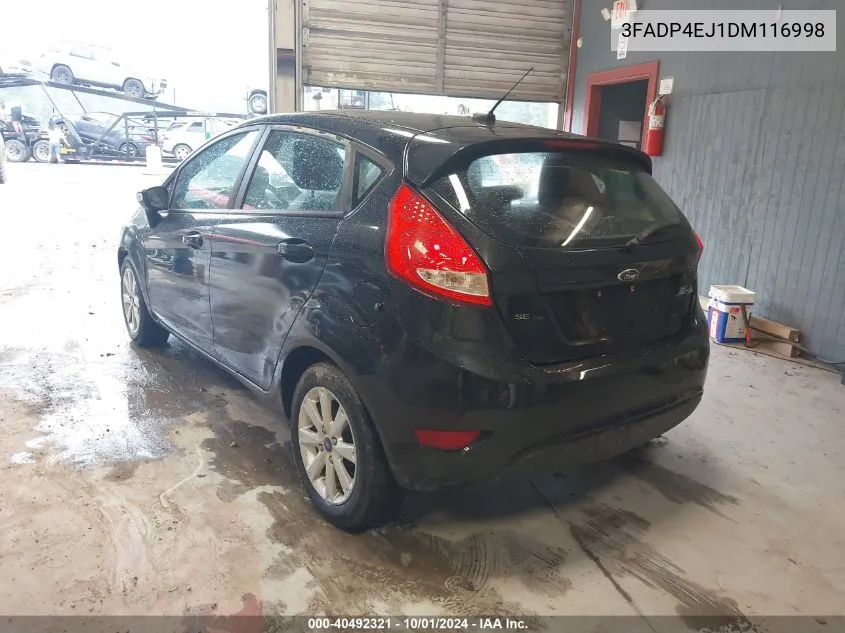 2013 Ford Fiesta Se VIN: 3FADP4EJ1DM116998 Lot: 40492321