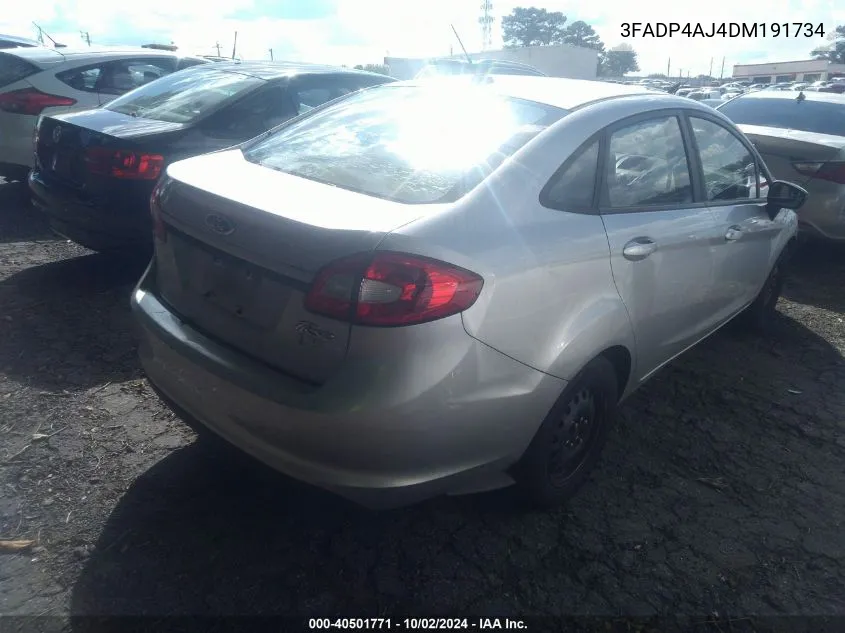 2013 Ford Fiesta S VIN: 3FADP4AJ4DM191734 Lot: 40501771