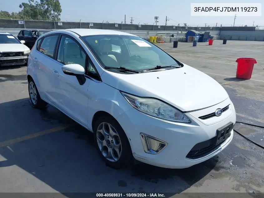 2013 Ford Fiesta Titanium VIN: 3FADP4FJ7DM119273 Lot: 40569831