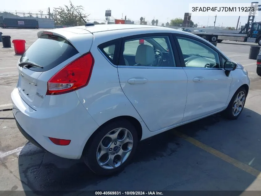 2013 Ford Fiesta Titanium VIN: 3FADP4FJ7DM119273 Lot: 40569831