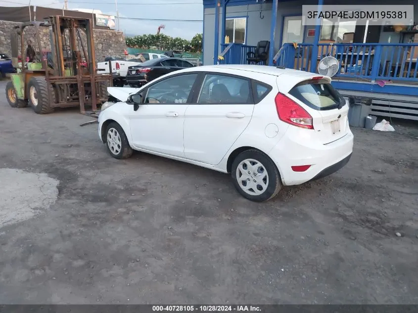 2013 Ford Fiesta Se VIN: 3FADP4EJ3DM195381 Lot: 40728105