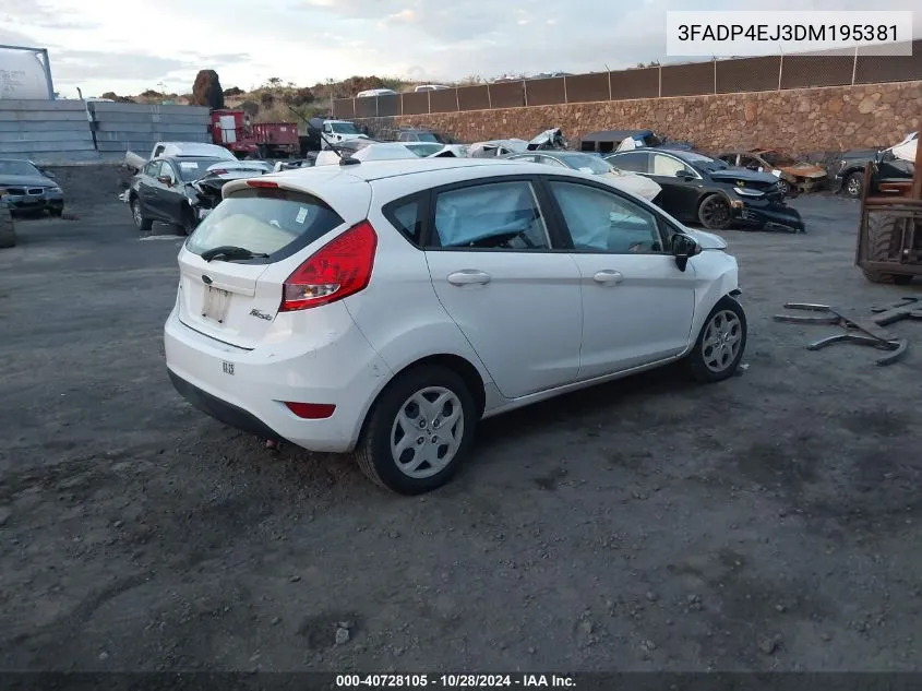 2013 Ford Fiesta Se VIN: 3FADP4EJ3DM195381 Lot: 40728105