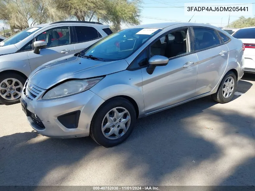 2013 Ford Fiesta S VIN: 3FADP4AJ6DM205441 Lot: 40752030