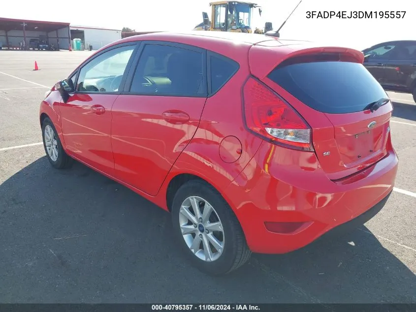 2013 Ford Fiesta Se VIN: 3FADP4EJ3DM195557 Lot: 40795357