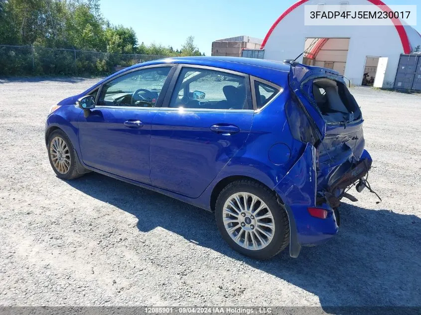 2014 Ford Fiesta Titanium VIN: 3FADP4FJ5EM230017 Lot: 12085901