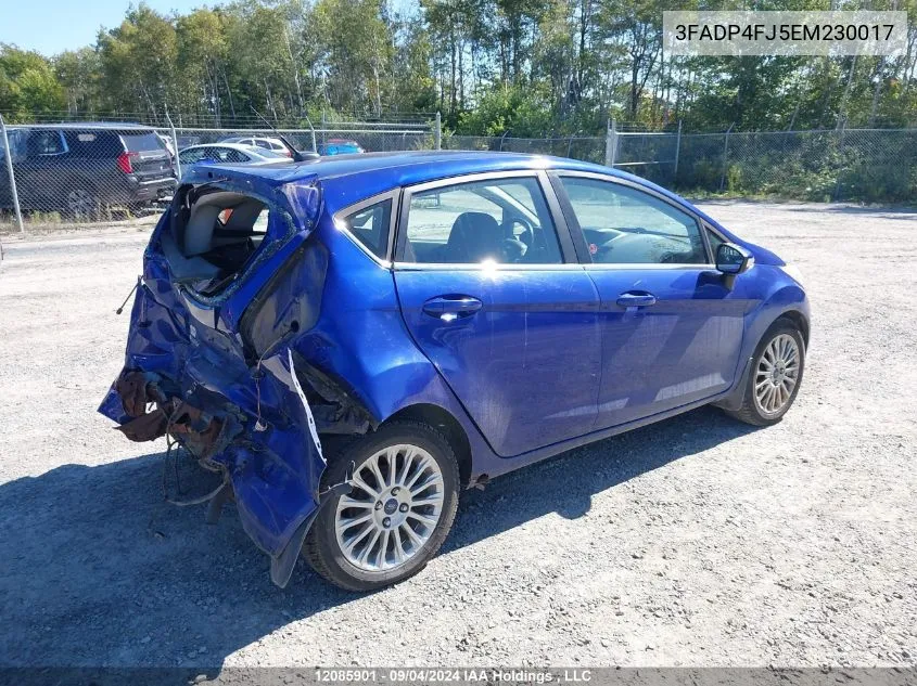 2014 Ford Fiesta Titanium VIN: 3FADP4FJ5EM230017 Lot: 12085901