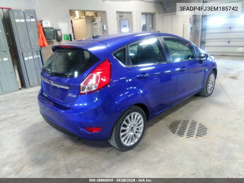 2014 Ford Fiesta Titanium VIN: 3FADP4FJ3EM185742 Lot: 39968017