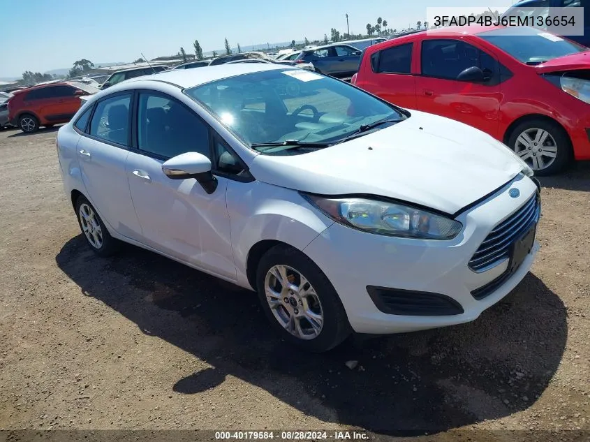 2014 Ford Fiesta Se VIN: 3FADP4BJ6EM136654 Lot: 40179584