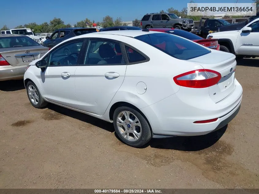 2014 Ford Fiesta Se VIN: 3FADP4BJ6EM136654 Lot: 40179584