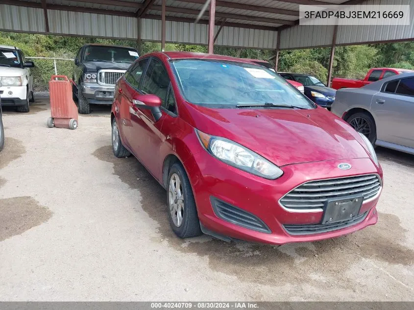 2014 Ford Fiesta Se VIN: 3FADP4BJ3EM216669 Lot: 40240709