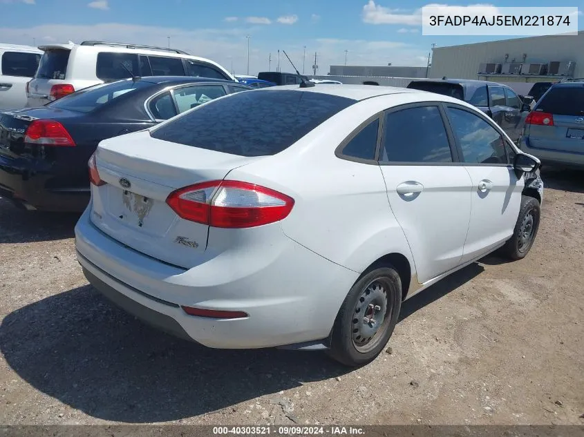 2014 Ford Fiesta S VIN: 3FADP4AJ5EM221874 Lot: 40303521