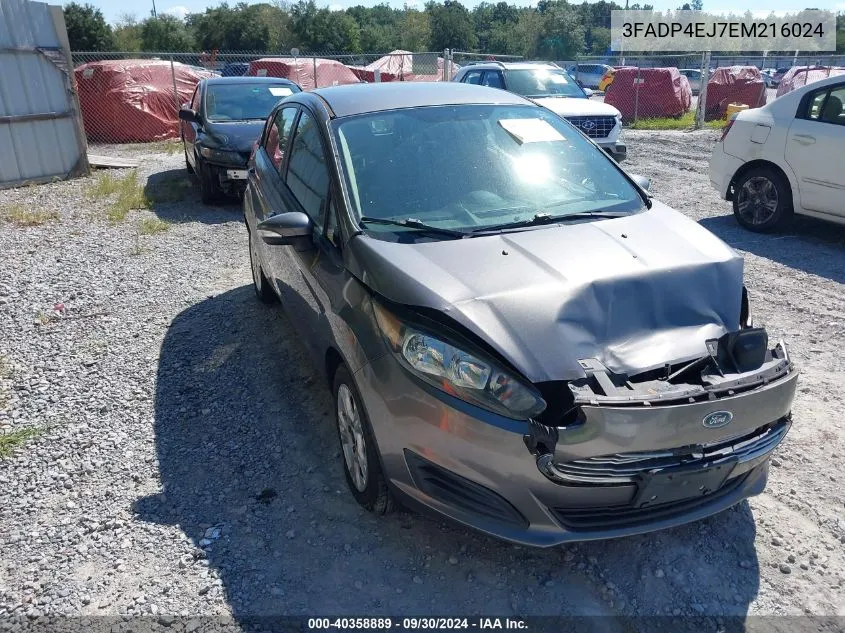 2014 Ford Fiesta Se VIN: 3FADP4EJ7EM216024 Lot: 40358889