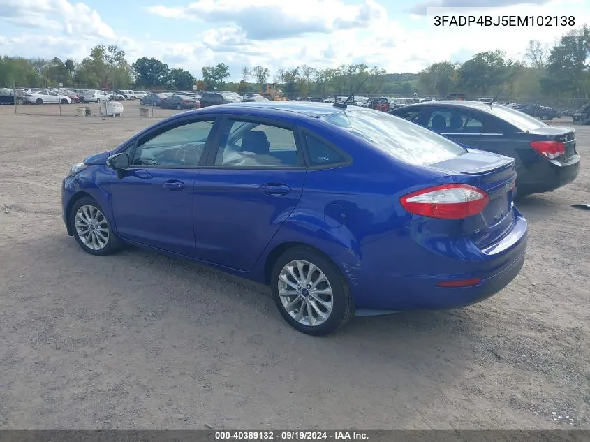 2014 Ford Fiesta Se VIN: 3FADP4BJ5EM102138 Lot: 40389132