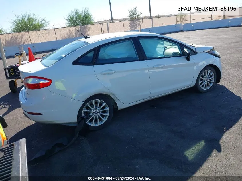 2014 Ford Fiesta Se VIN: 3FADP4BJXEM186196 Lot: 40431684