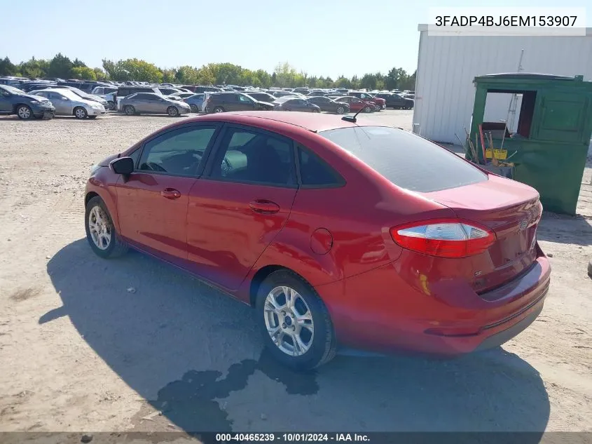 2014 Ford Fiesta Se VIN: 3FADP4BJ6EM153907 Lot: 40465239