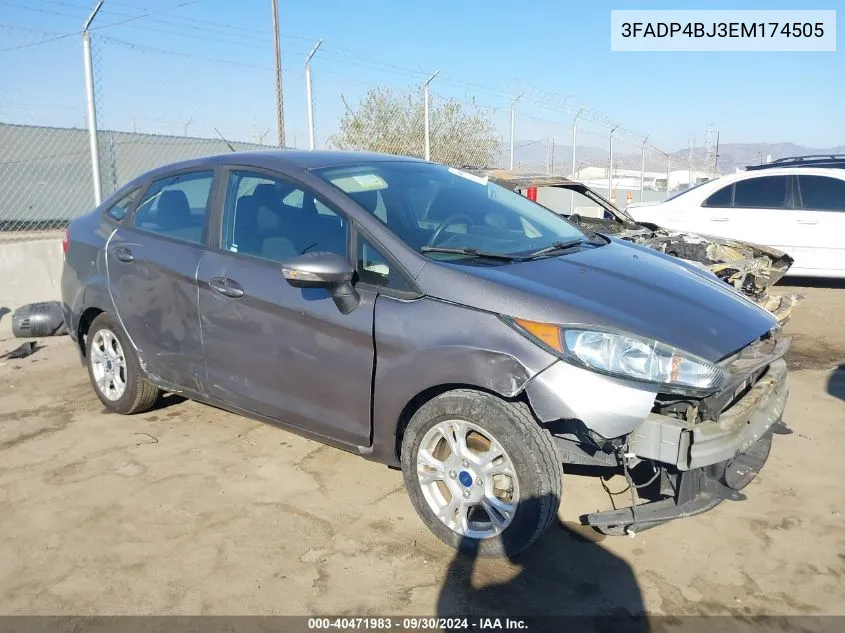 2014 Ford Fiesta Se VIN: 3FADP4BJ3EM174505 Lot: 40471983