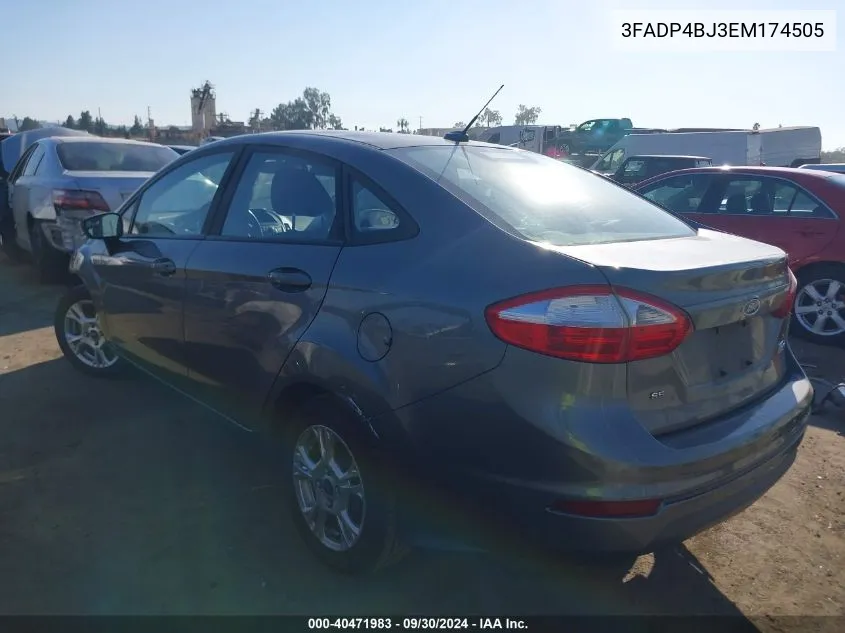 2014 Ford Fiesta Se VIN: 3FADP4BJ3EM174505 Lot: 40471983