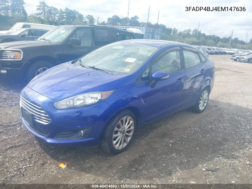 2014 Ford Fiesta Se VIN: 3FADP4BJ4EM147636 Lot: 40474593