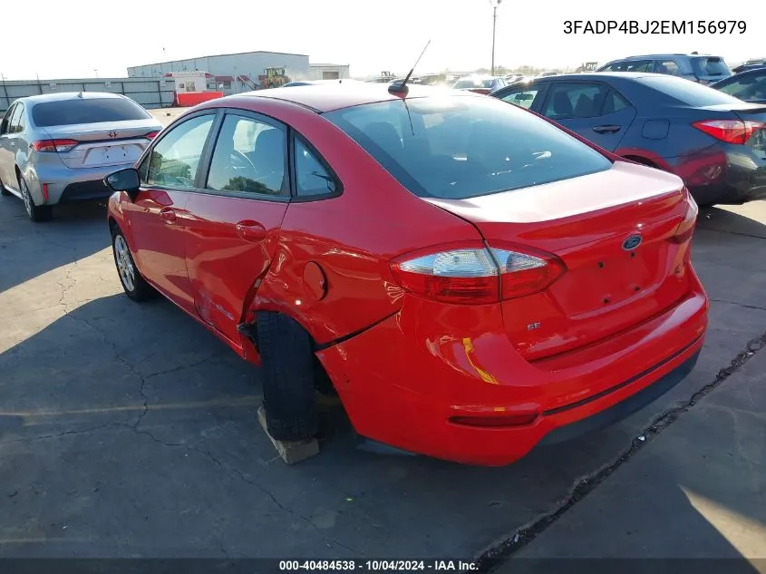 2014 Ford Fiesta Se VIN: 3FADP4BJ2EM156979 Lot: 40484538