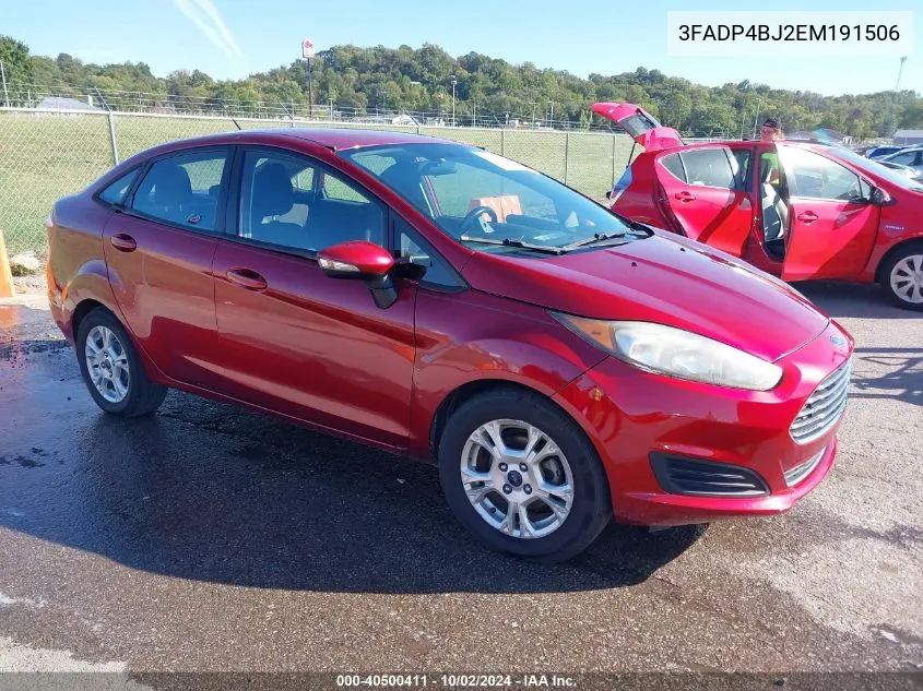 2014 Ford Fiesta Se VIN: 3FADP4BJ2EM191506 Lot: 40500411