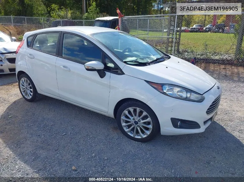 2014 Ford Fiesta Se VIN: 3FADP4EJ3EM196905 Lot: 40522124