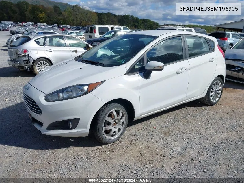 2014 Ford Fiesta Se VIN: 3FADP4EJ3EM196905 Lot: 40522124