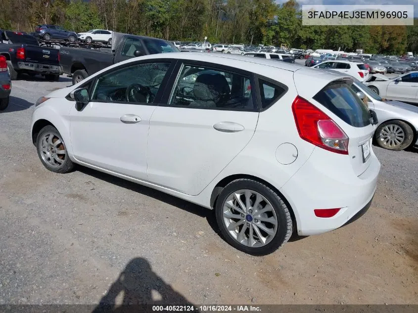 2014 Ford Fiesta Se VIN: 3FADP4EJ3EM196905 Lot: 40522124