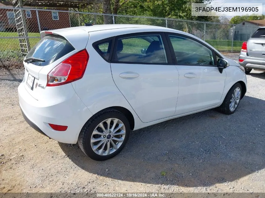 2014 Ford Fiesta Se VIN: 3FADP4EJ3EM196905 Lot: 40522124