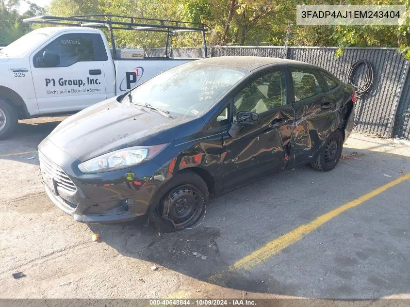 2014 Ford Fiesta S VIN: 3FADP4AJ1EM243404 Lot: 40548844