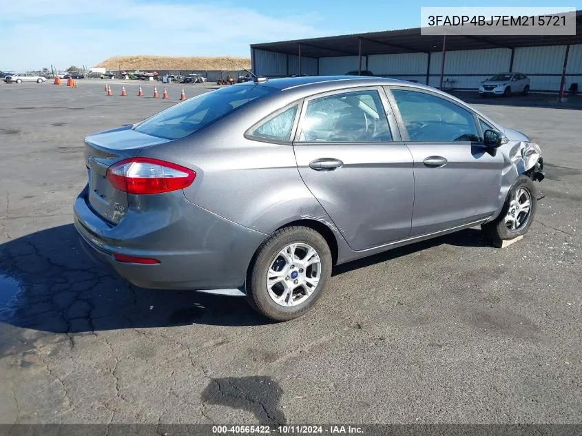 3FADP4BJ7EM215721 2014 Ford Fiesta Se