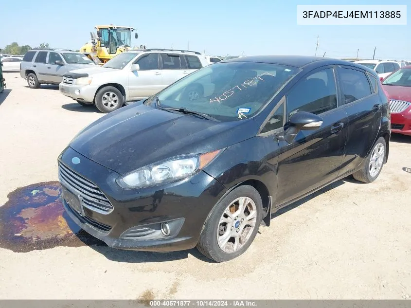 2014 Ford Fiesta Se VIN: 3FADP4EJ4EM113885 Lot: 40571877