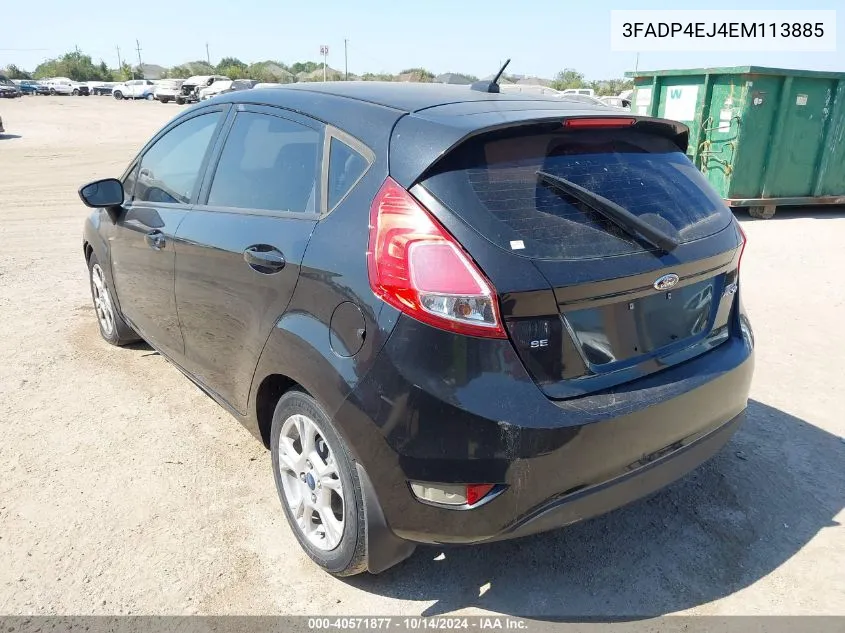 2014 Ford Fiesta Se VIN: 3FADP4EJ4EM113885 Lot: 40571877