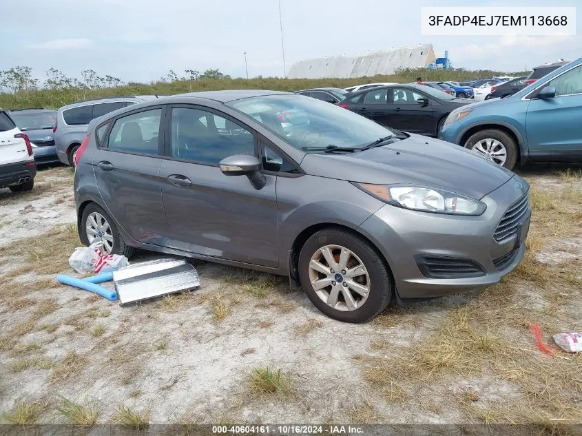 2014 Ford Fiesta Se VIN: 3FADP4EJ7EM113668 Lot: 40604161