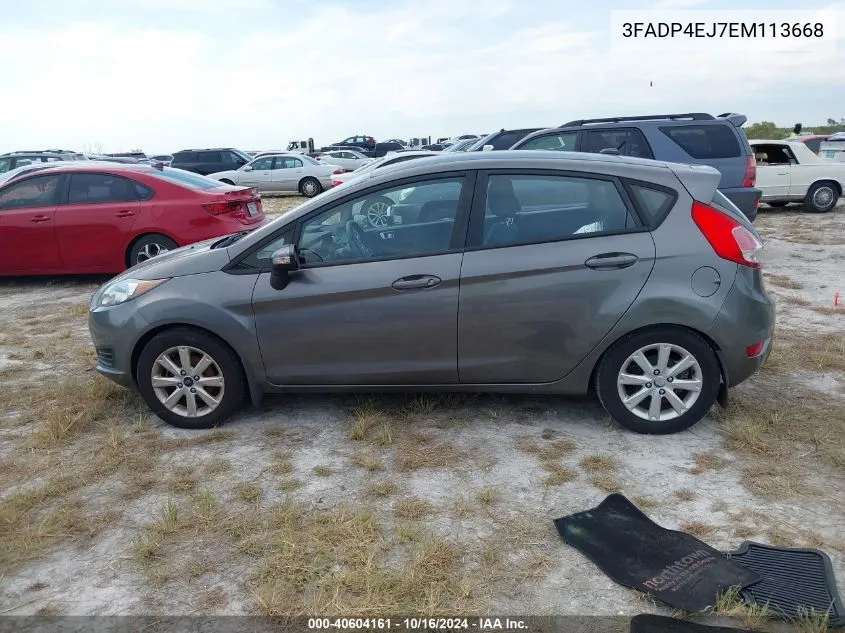 2014 Ford Fiesta Se VIN: 3FADP4EJ7EM113668 Lot: 40604161