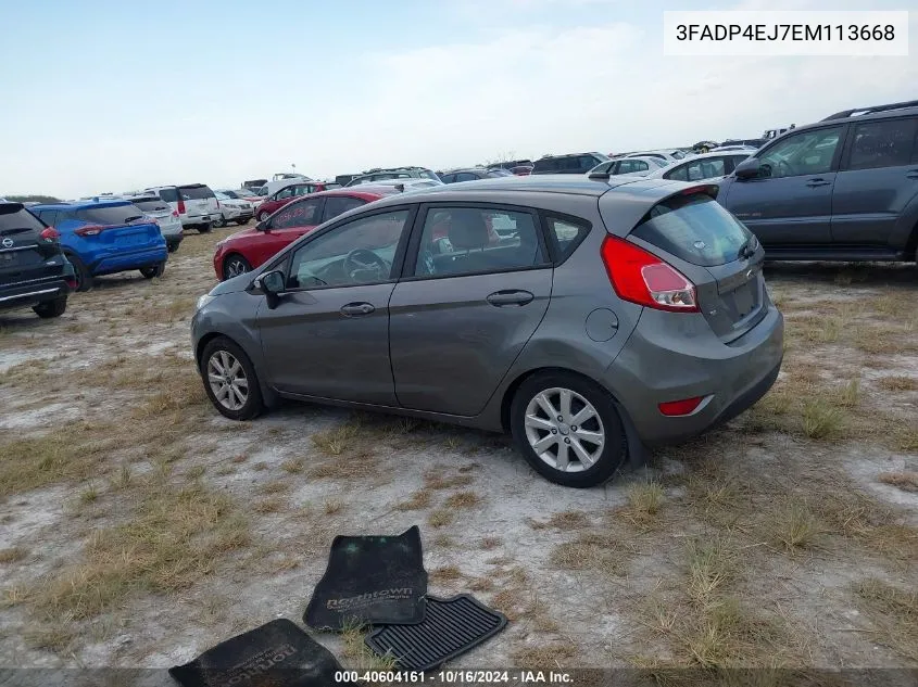 2014 Ford Fiesta Se VIN: 3FADP4EJ7EM113668 Lot: 40604161