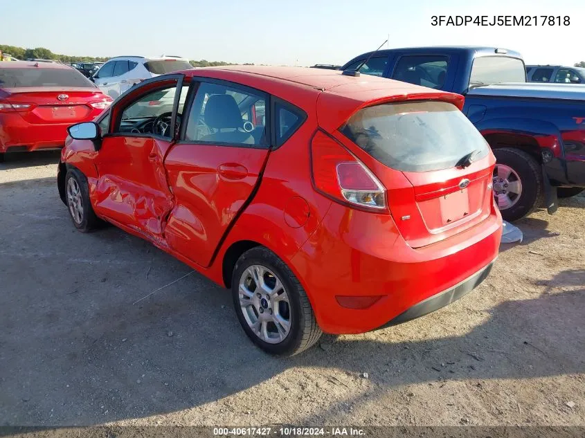 2014 Ford Fiesta Se VIN: 3FADP4EJ5EM217818 Lot: 40617427