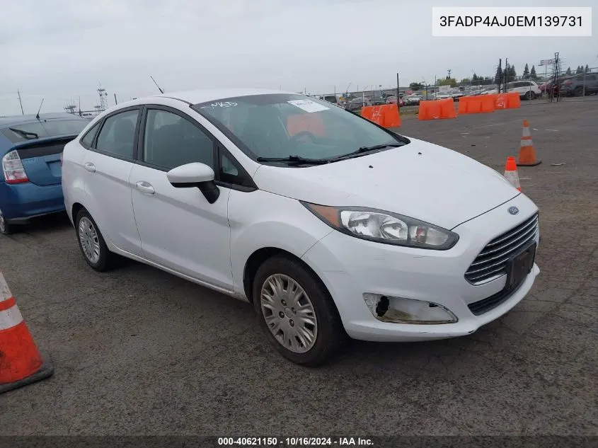 2014 Ford Fiesta S VIN: 3FADP4AJ0EM139731 Lot: 40621150