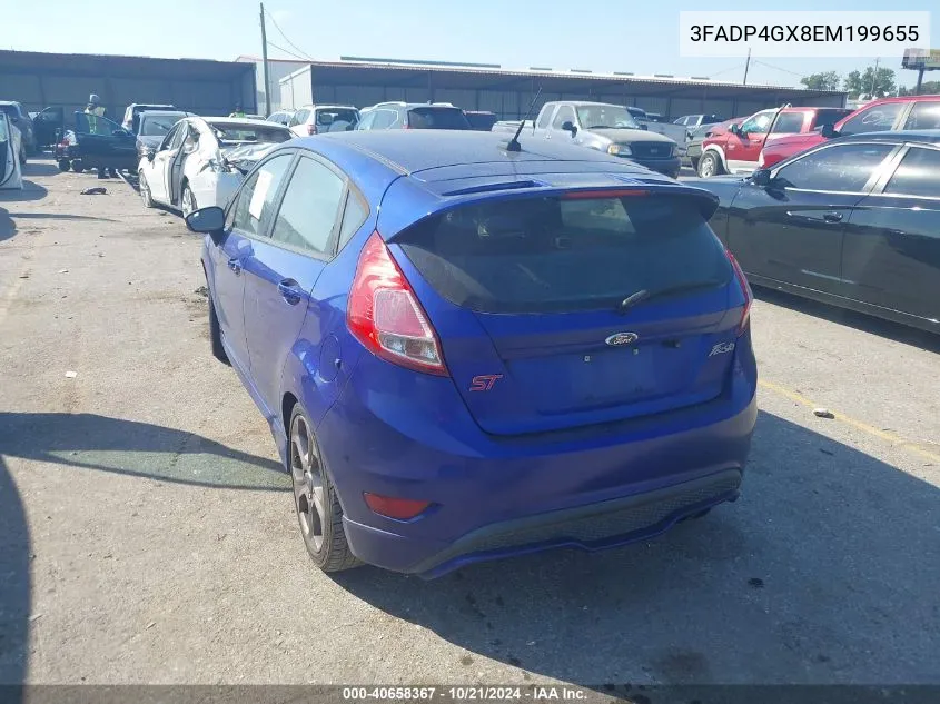 2014 Ford Fiesta St VIN: 3FADP4GX8EM199655 Lot: 40658367