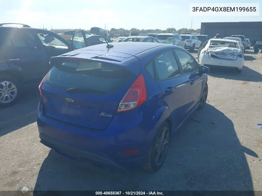 2014 Ford Fiesta St VIN: 3FADP4GX8EM199655 Lot: 40658367